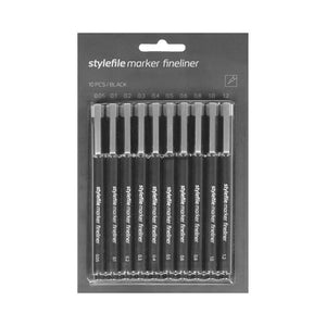 Stylefile Marker Fineliner 10 pcs set black